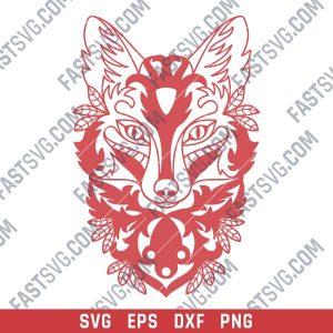 Ornament fox design files - SVG DXF EPS AI CDR