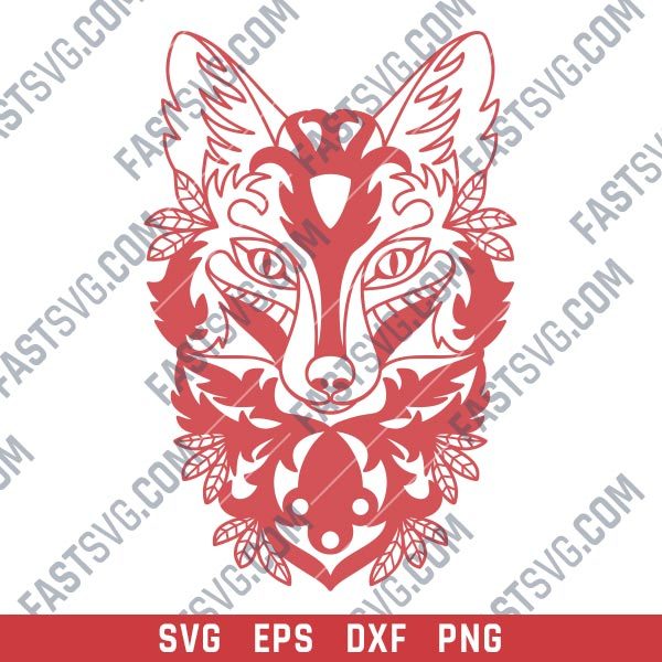 Ornament fox design files - SVG DXF EPS AI CDR