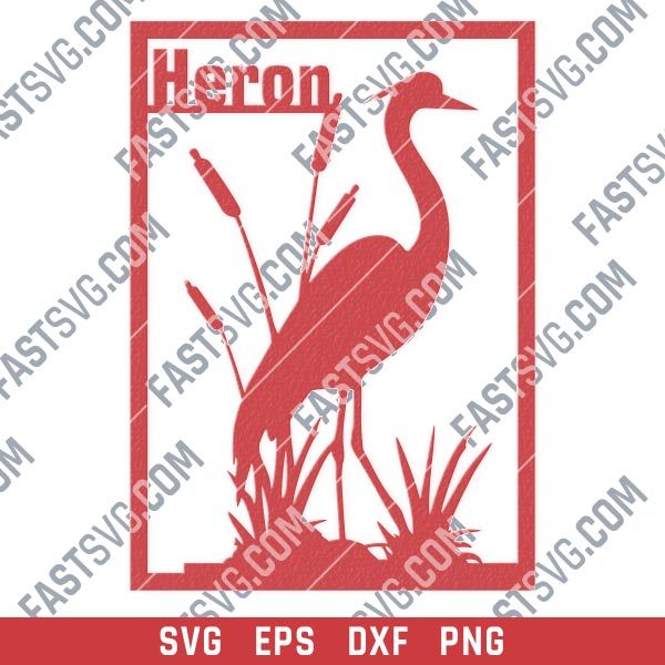 Heron flamingo vector design files - SVG DXF EPS PNG