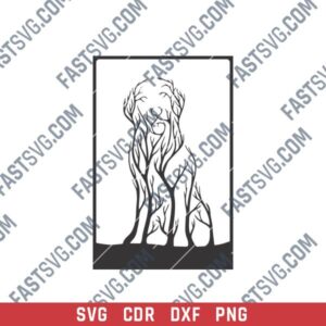 Golden Retriever DXF File for CNC Cutting