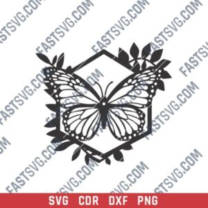 Butterfly with Leaves CNC Design